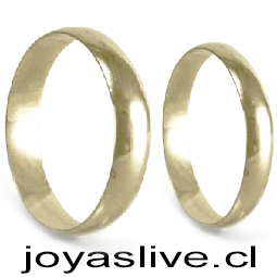Par Anillo de Oro 18 kl. Argollas Matrimonio. (medida de 12 a 28) (Peso aproximando, 5 gramos)