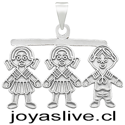 Dije Niña Niña Niño Plata chilena 950