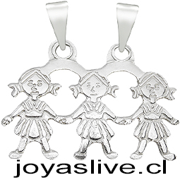 Dije Niña Niña Niña Plata chilena 950