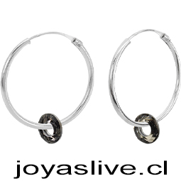 Aros de Plata chilena 950 Argollas  Cristal fino Verde Tornasol 