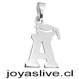 Dije Plata chilena 950 Letra con Birrete de Graduación 