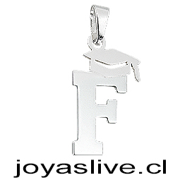 Dije Plata chilena 950 Letra con Birrete de Graduación