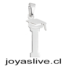 Dije Plata chilena 950 Letra con Birrete de Graduación