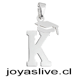 Dije Plata chilena 950 Letra con Birrete de Graduación