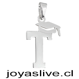 Dije Plata chilena 950 Letra con Birrete de Graduación