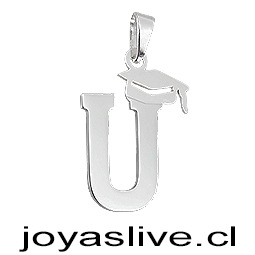 Dije Plata chilena 950 Letra con Birrete de Graduación