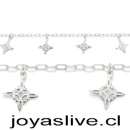 Pulsera Plata chilena 950, cadena con Nudo de Brujas (20cm.)