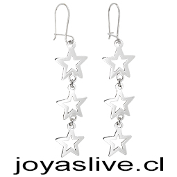 Aros de Plata chilena 950 Estrellas