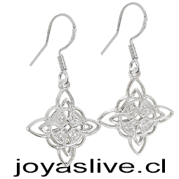 Aros de Plata chilena 950 Nudo de Brujas