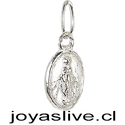 Dije de Plata chilena 950 Medalla  Virgen María