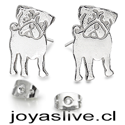 Aros de Plata chilena 950 Bulldog