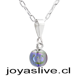 Collar de Plata chilena 950 Cuenta iridiscente 