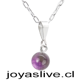 Collar de Plata chilena 950 Cuenta Amatista