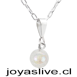 Collar de Plata chilena 950 Cuenta Cristal iridiscente