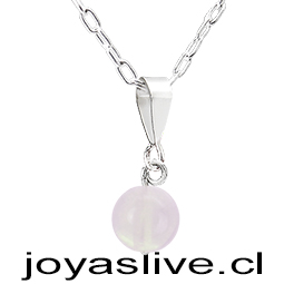 Collar de Plata chilena 950 Cuenta Rosado Claro