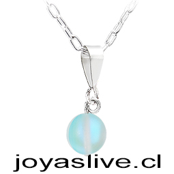 Collar de Plata chilena 950 Cuenta Celeste