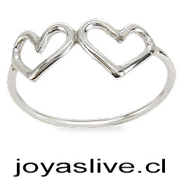 Anillo de Plata chilena 950 Corazones (medida 18)