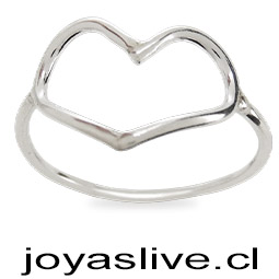 Anillo de Plata chilena 950 Corazón (medida 20)