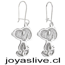 Aros de Plata chilena 950 Snoopy