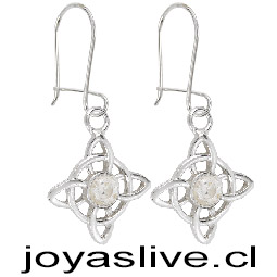 Aros de Plata chilena 950  Nudo de Brujas Zafiro