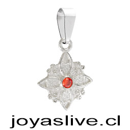 Dije Plata chilena 950 Nudo de Brujas Granate