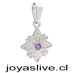 Dije Plata chilena 950 Nudo de Brujas Amatista