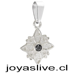 Dije Plata chilena 950 Nudo de Brujas Onix