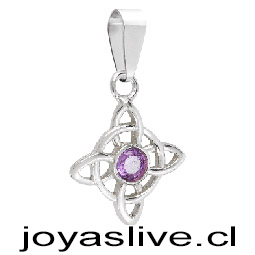 Dije Plata chilena 950 Nudo de Brujas Amatista