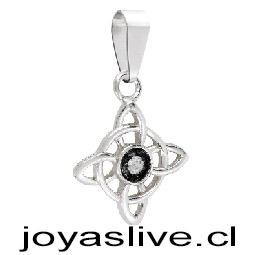 Dije Plata chilena 950 Nudo de Brujas Onix