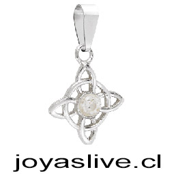 Dije Plata chilena 950 Nudo de Brujas Zafiro