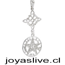 Dije Plata chilena 950 Nudo de Brujas con Tetragrámaton