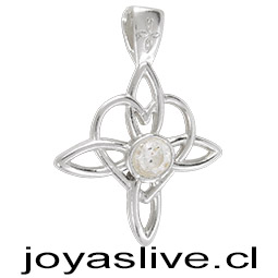 Dije Plata chilena 950 Nudo de Brujas Corazón Zafiro