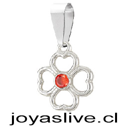 Dije Plata chilena 950 Trébol Granate