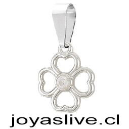 Dije Plata chilena 950 Trébol Zafiro