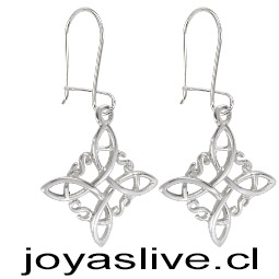 Aros de Plata chilena 950  Nudo de Brujas