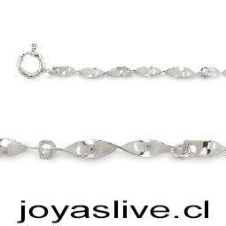 Pulsera Plata chilena 950, cadena torcida
