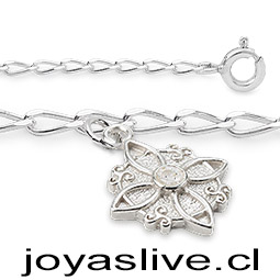 Pulsera Plata chilena 950, cadena cartier, Nudo de Brujas, zafiro