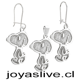 Conjunto de Plata chilena 950 Snoopy