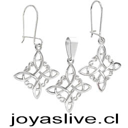 Conjunto de Plata chilena 950  Nudo de Brujas
