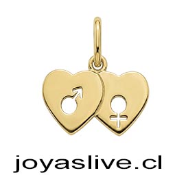 Dije de Oro 18 kl. Corazones Tú y Yo