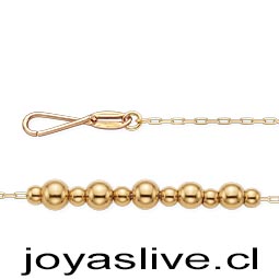 Pulsera de Oro 18 kl. Eslabón con Esferas